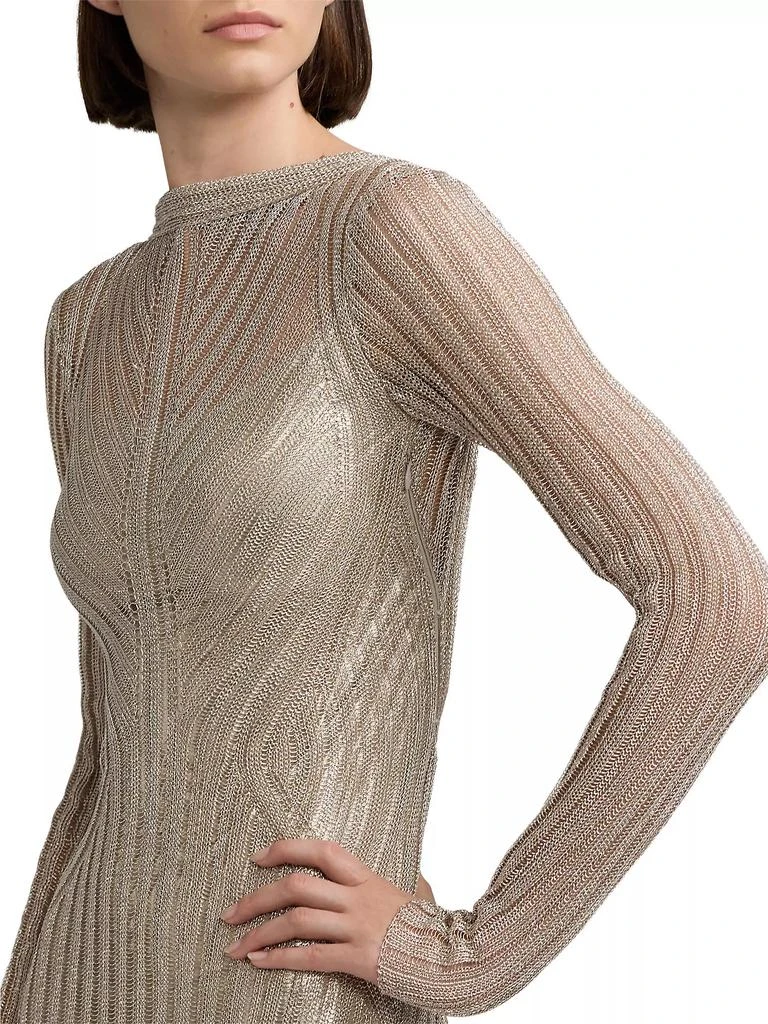 Ralph Lauren Metallic Knit Gown 6
