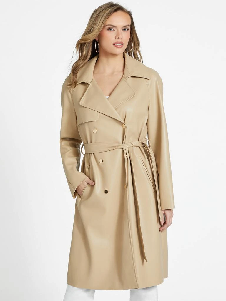 Guess Factory Rosalyn Faux-Leather Trench Coat 1