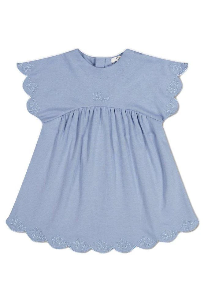 Chloé Chloé Kids Scalloped Gathered Dress