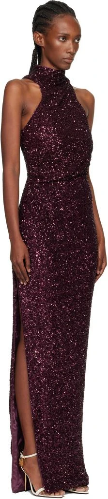 Balmain Purple Sleeveless Sequin Maxi Dress 2