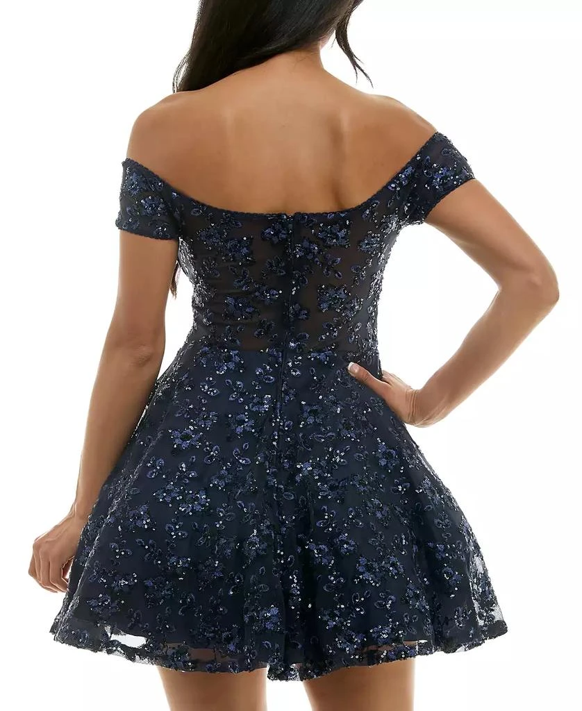 B Darlin Juniors' Embellished Off-The-Shoulder Corset Dress 2