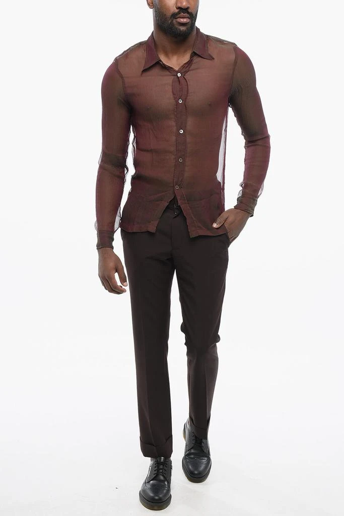 Dries Van Noten Dries Van Noten Iridescent CONGREVE Silk Chiffon Shirt 4