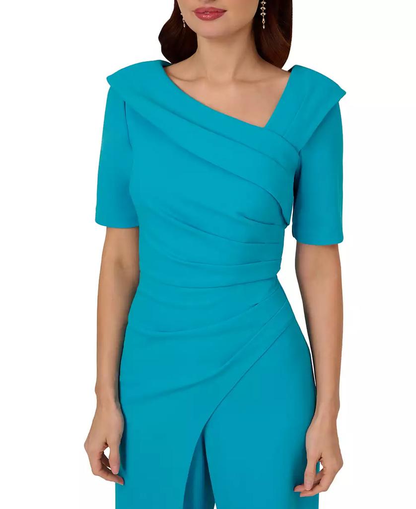 Adrianna Papell Women's Asymmetric Knit Crepe Jumpsuit