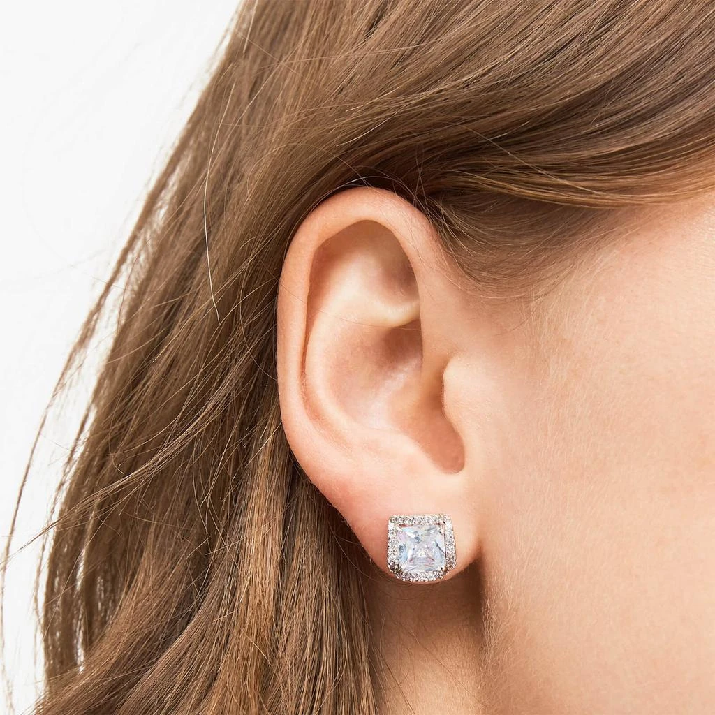 Kate Spade Kate Spade New York Women's Princess Cut Large Studs - Clear/Silver 2