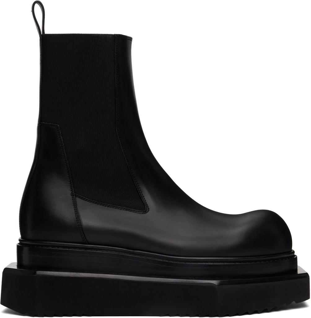 Rick Owens Black Porterville Beatle Bozo Tractor Boots