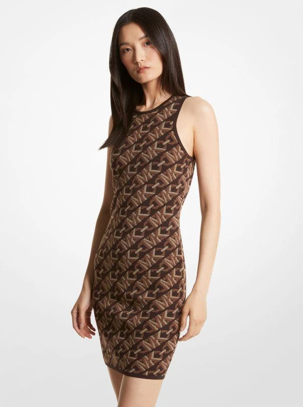 michael_kors Empire Signature Logo Jacquard Tank Dress 1