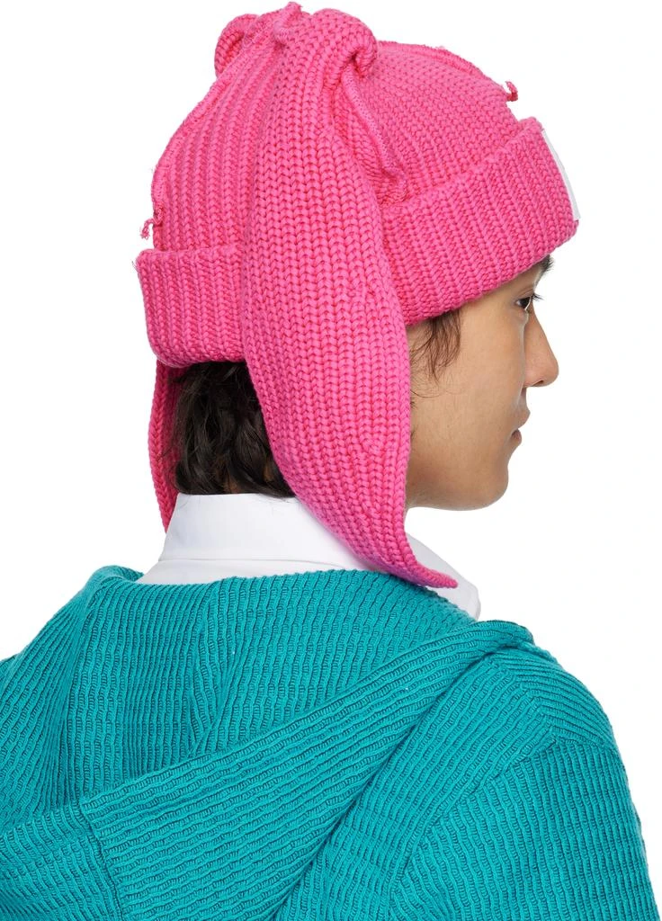 Charles Jeffrey Loverboy Pink Chunky Rabbit Beanie 3