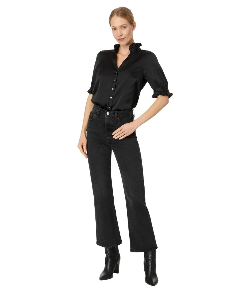 CeCe Short Sleeve Cowl Neck Shirred Cuff Top 4