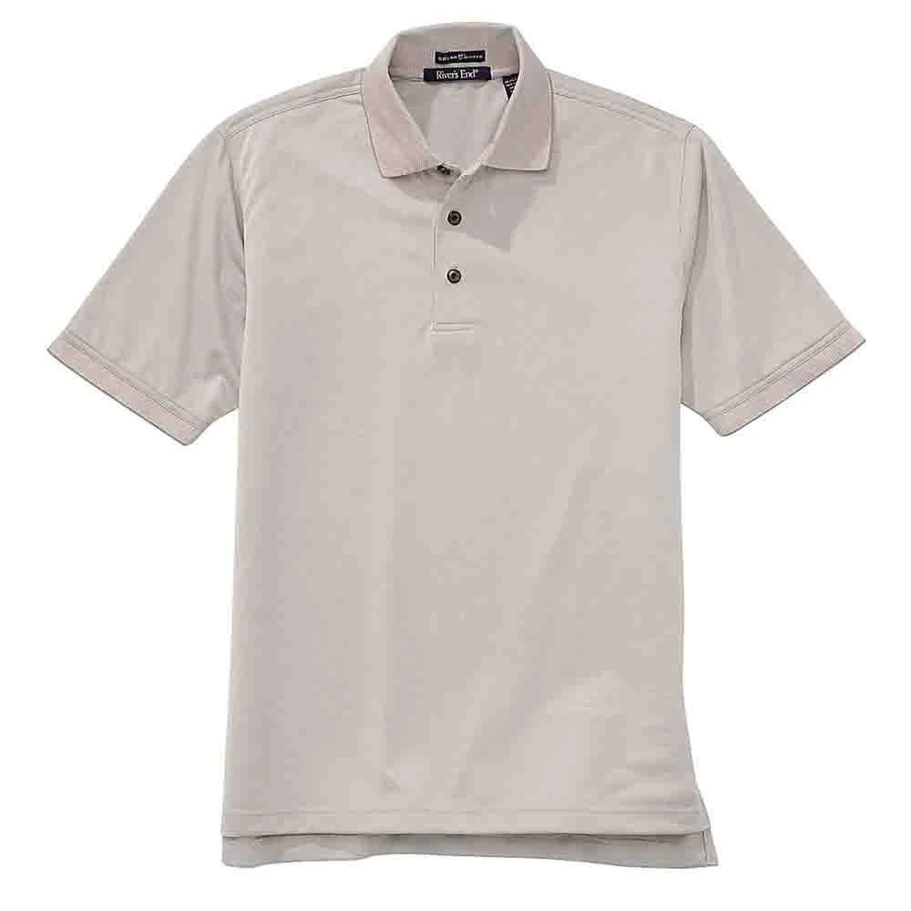 River's End UPF 30+ Jacquard Short Sleeve Polo Shirt 1