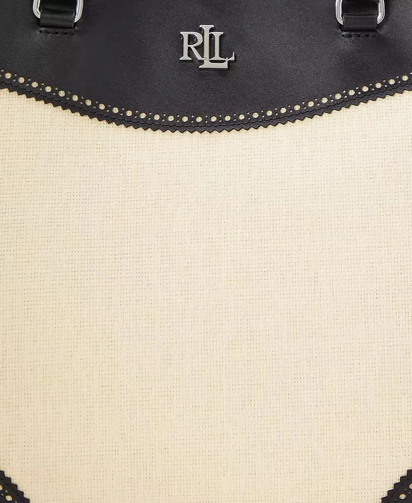 Ralph Lauren Marcy Straw & Leather Satchel 7