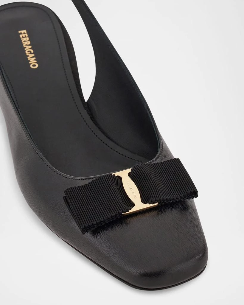 Salvatore Ferragamo Rivada Leather Bow Slingback Pumps 4