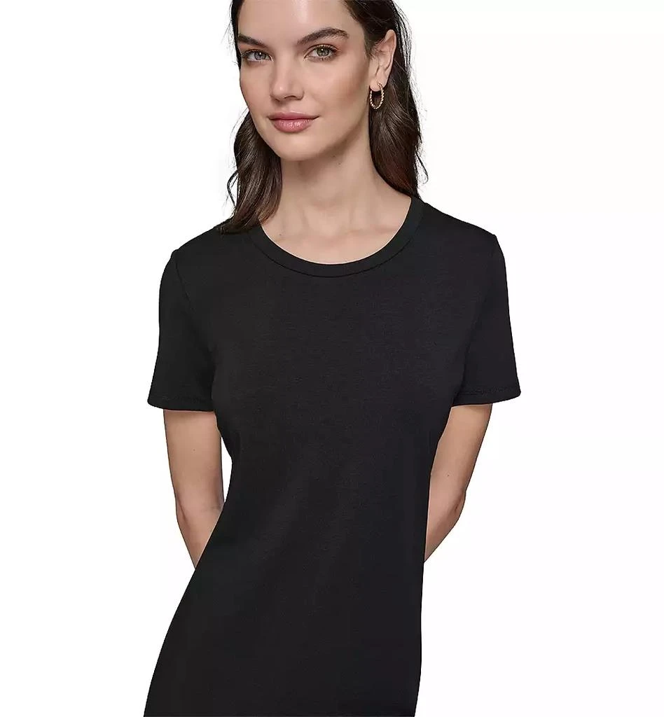 Karl Lagerfeld Paris Women's Ruffled-Hem Embroidered-Script T-Shirt Dress 4