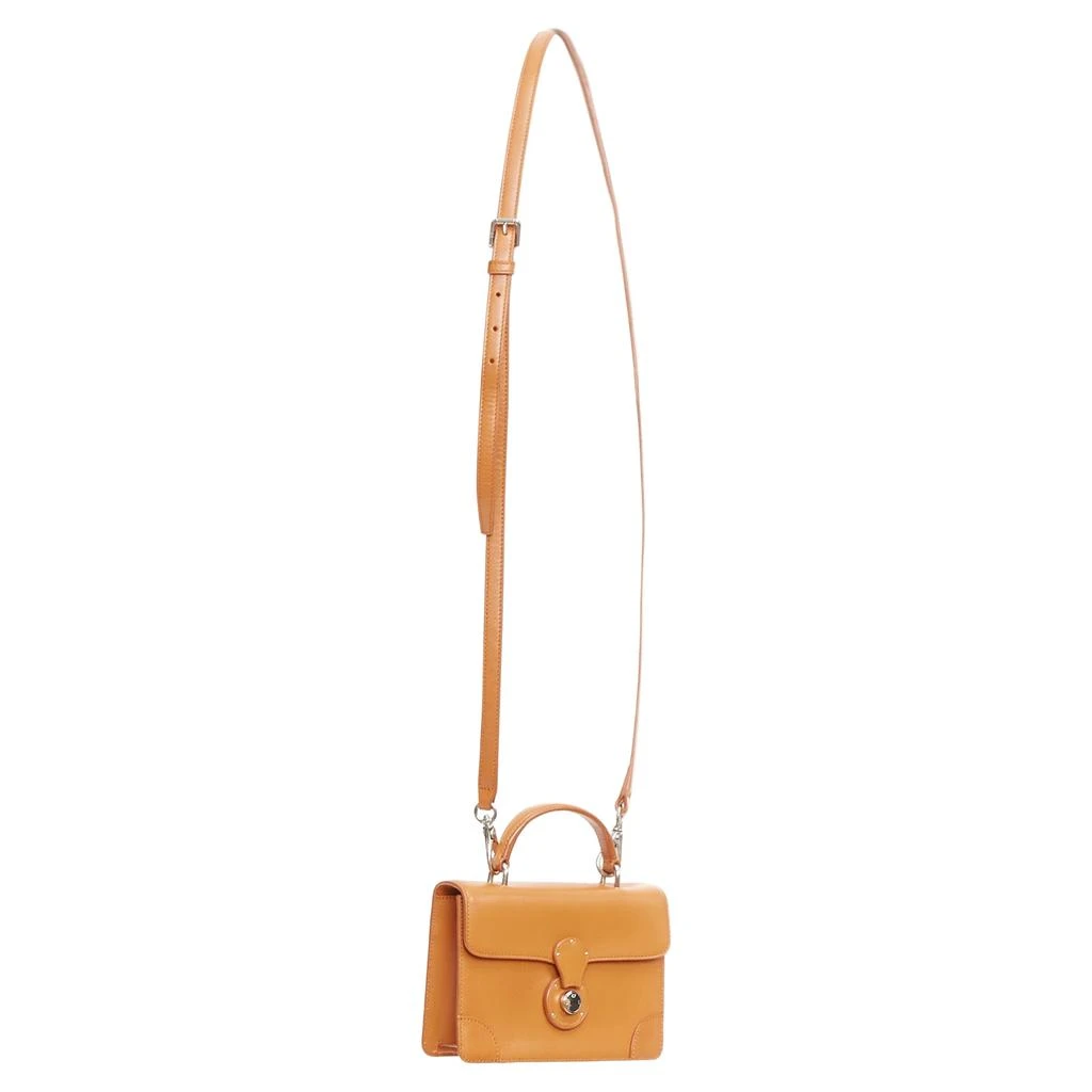 Ralph Lauren Ricky tan leather hardware top handle crossbody satchel bag 2