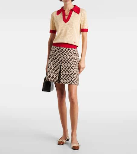 Valentino Linen-blend polo sweater 2