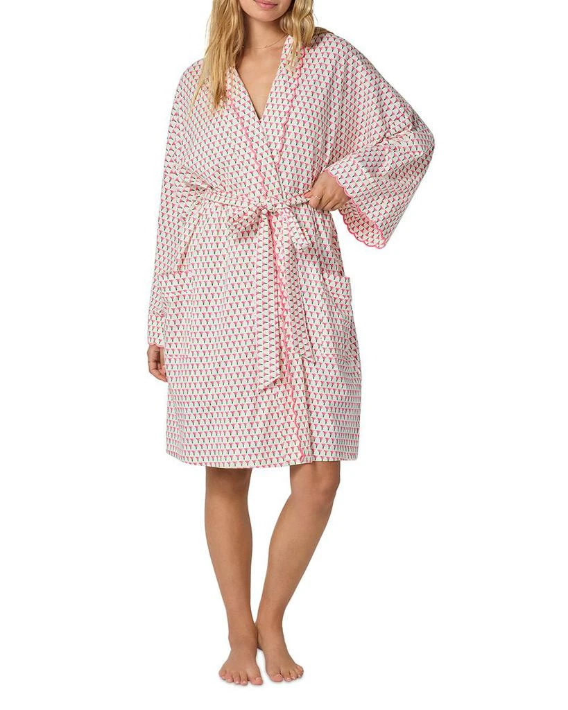 BedHead Pajamas Blossom Geo Banded Collar Stretch Jersey Robe 3