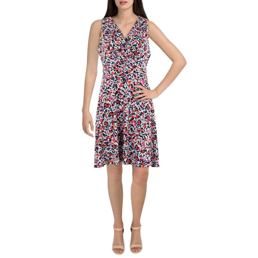 chinese dress ladies Tommy Hilfiger Women's Sleeveless Jewel Neck Crepe Knee Length A-Line Dress,  Marina Blue, 16 at Amazon Women's Clothing store main image 0
