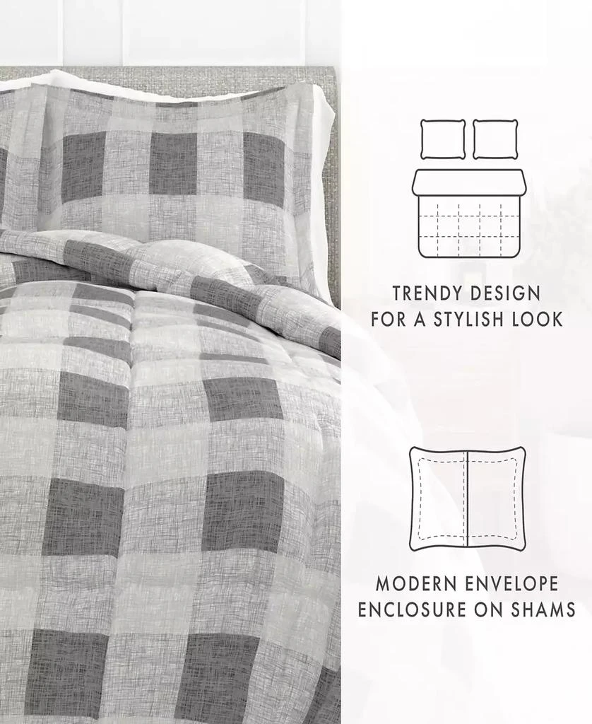 IENJOY HOME Ultra Soft Gingham 3-Pc. Comforter Set 8