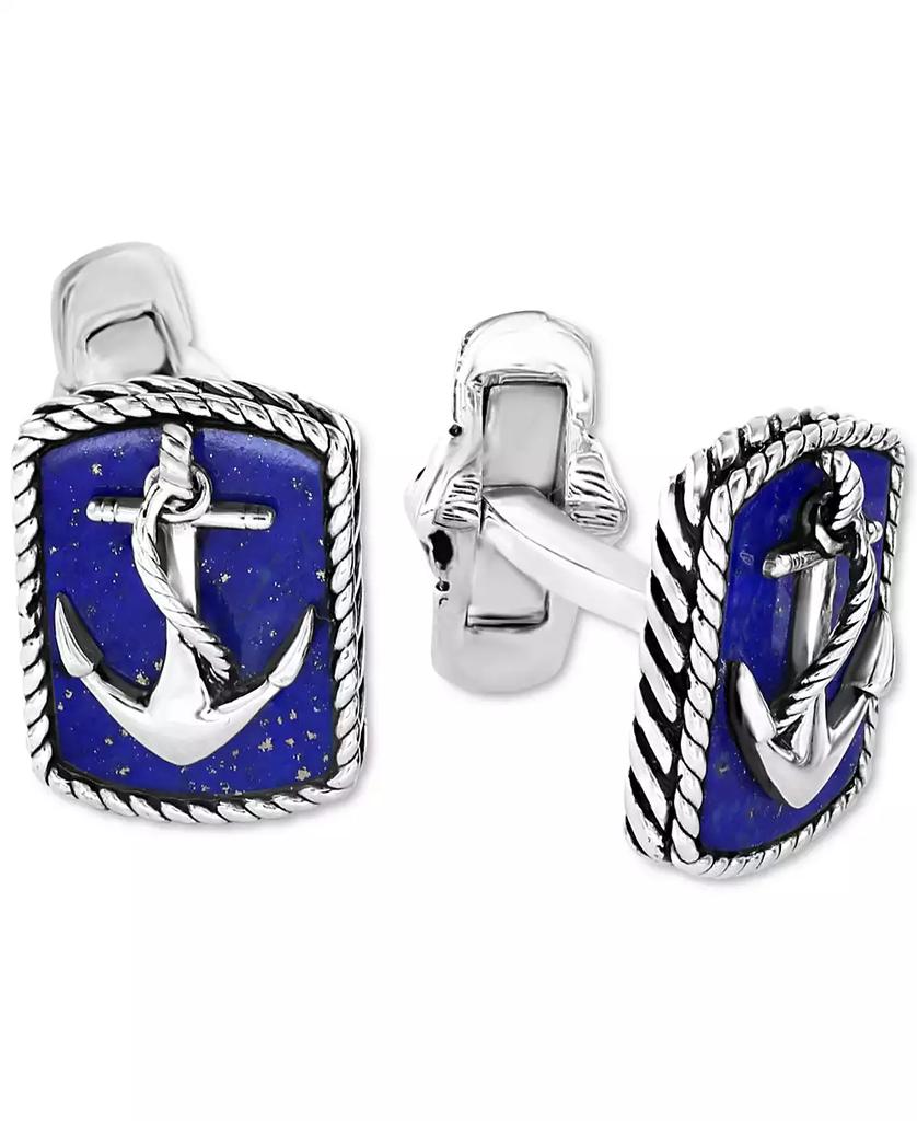 Effy EFFY® Men's Lapis Lazuli Anchor Cufflinks in Sterling Silver