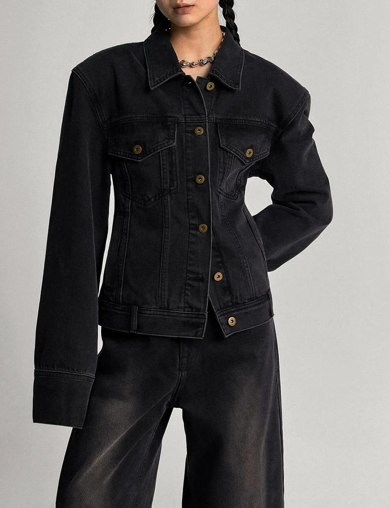 Pixie Market Hourglass Black Denim Jacket 1