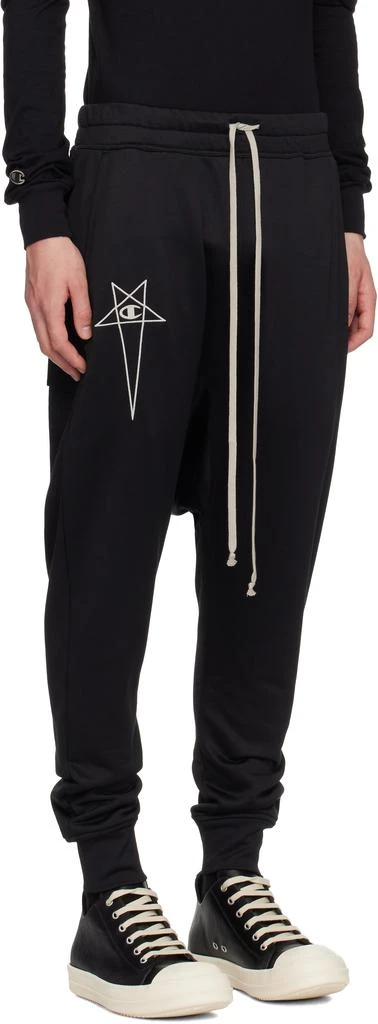 Rick Owens Black Champion Edition Prisoner Drawstring Sweatpants 2