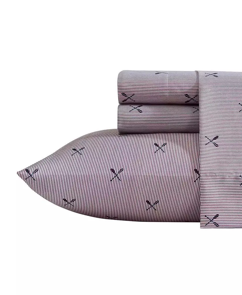 Nautica Coxswain Stripe Printed Microfiber 4-Pc. Sheet Set