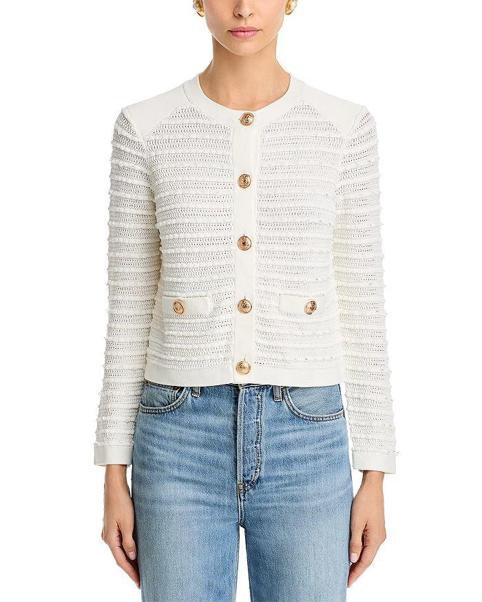 Milly Beaded Textured Cardigan Jacket 7