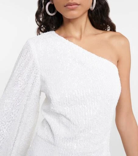 REBECCA VALLANCE Davina feather-trimmed minidress 4
