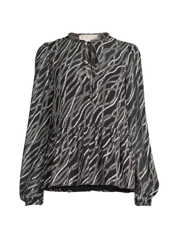 Michael Kors Chain Print Keyhole Top 5