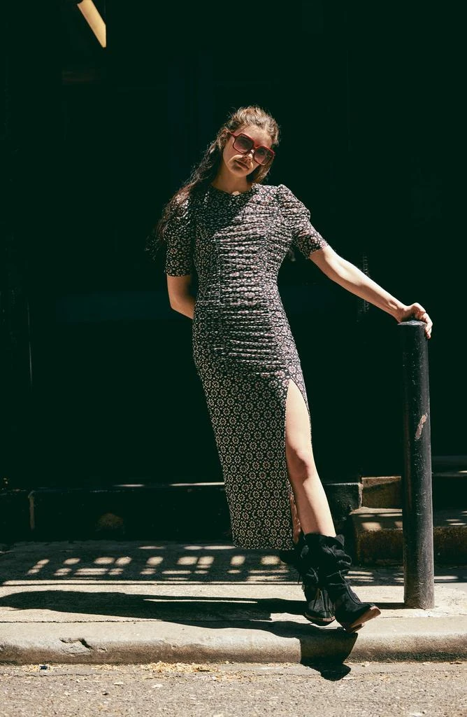 dvf briella ruched mesh dress Diane von Furstenberg