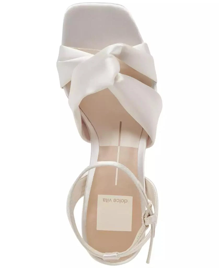 Dolce Vita Women's Brenna Satin Twist Two-Piece Block-Heel Sandals 4