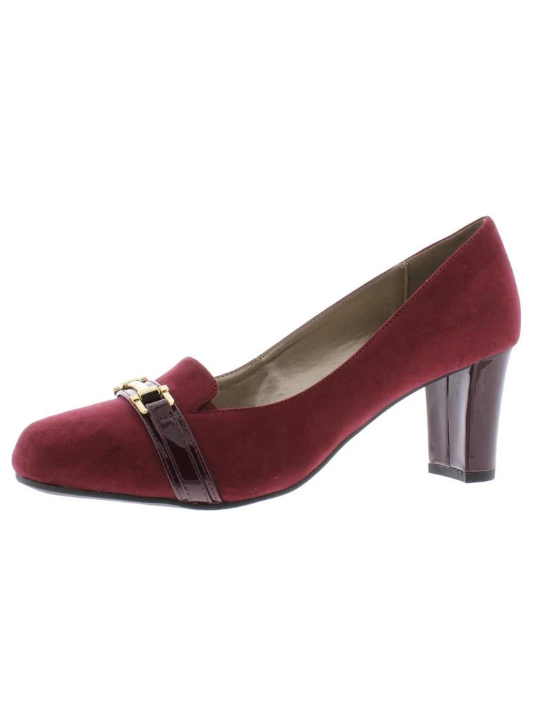Karen Scott Penzey Womens Faux Suede Patent Trim Dress Pumps 1