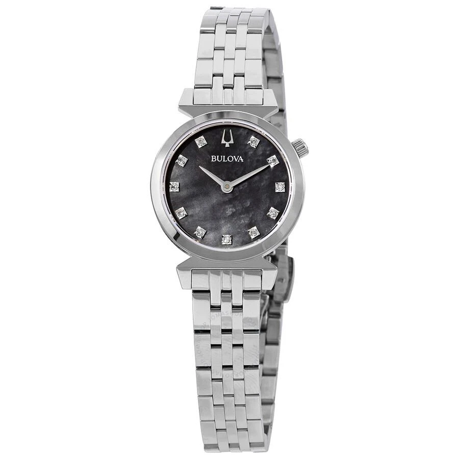 Bulova Regatta Diamond Black Mother of Pearl Dial Ladies Watch 96P221 1