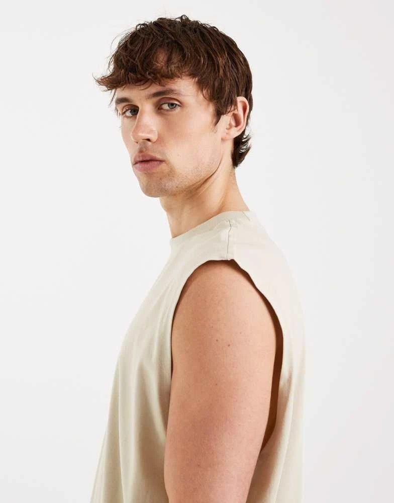 ASOS ASOS DESIGN Essentials oversized tank in stone 3