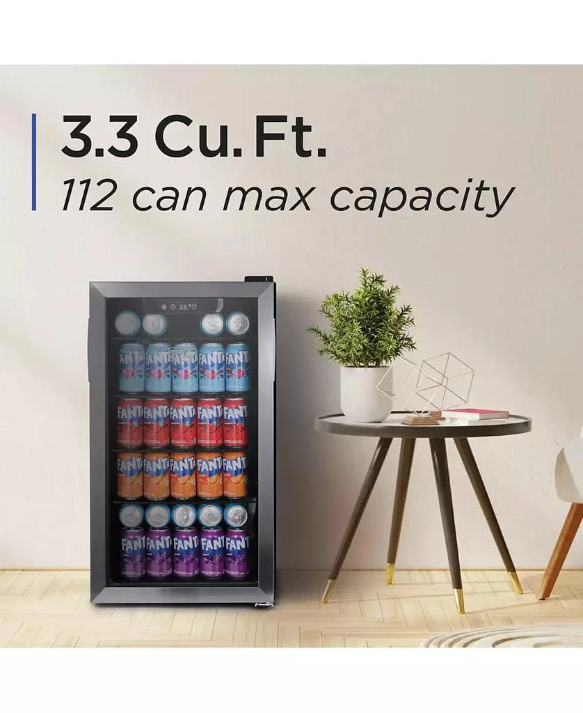 Black & Decker 2.4 Cu. Ft. Beverage Cooler with Double Pane Glass Door Drink Fridge with 76-Can Capacity 3