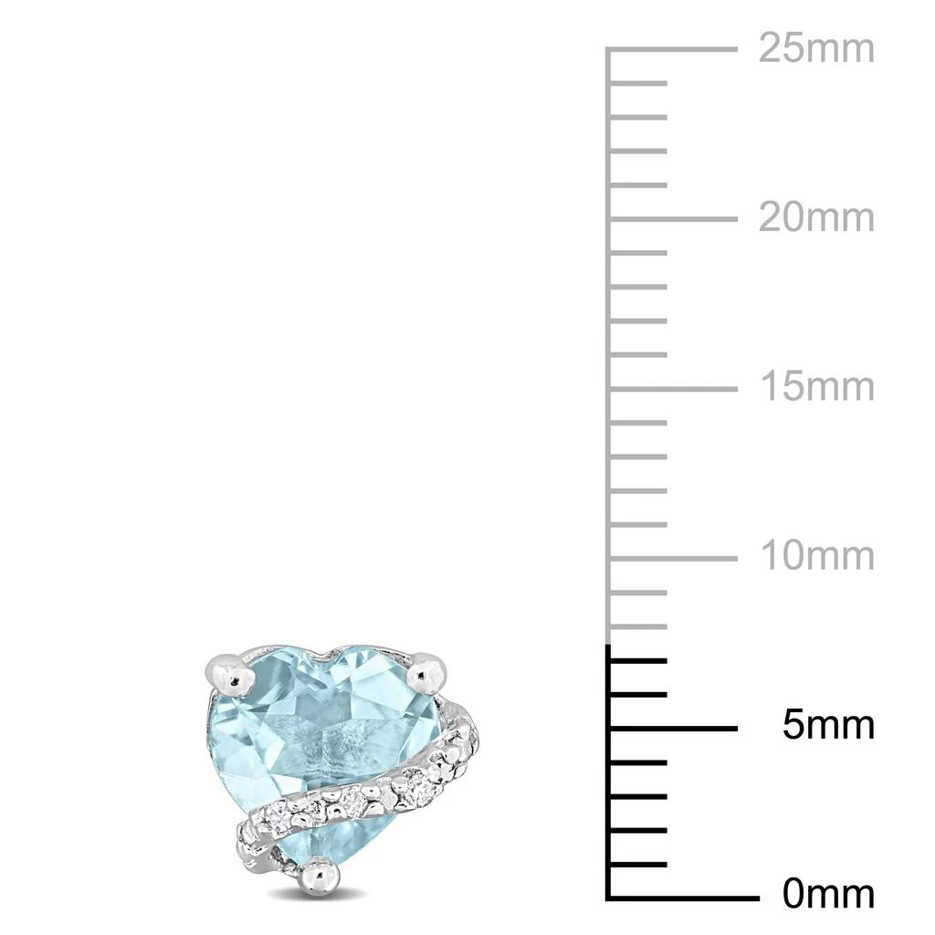 Mimi & Max 2ct TGW Sky Blue Topaz and Diamond Accent Heart Stud Earrings in Sterling Silver 3