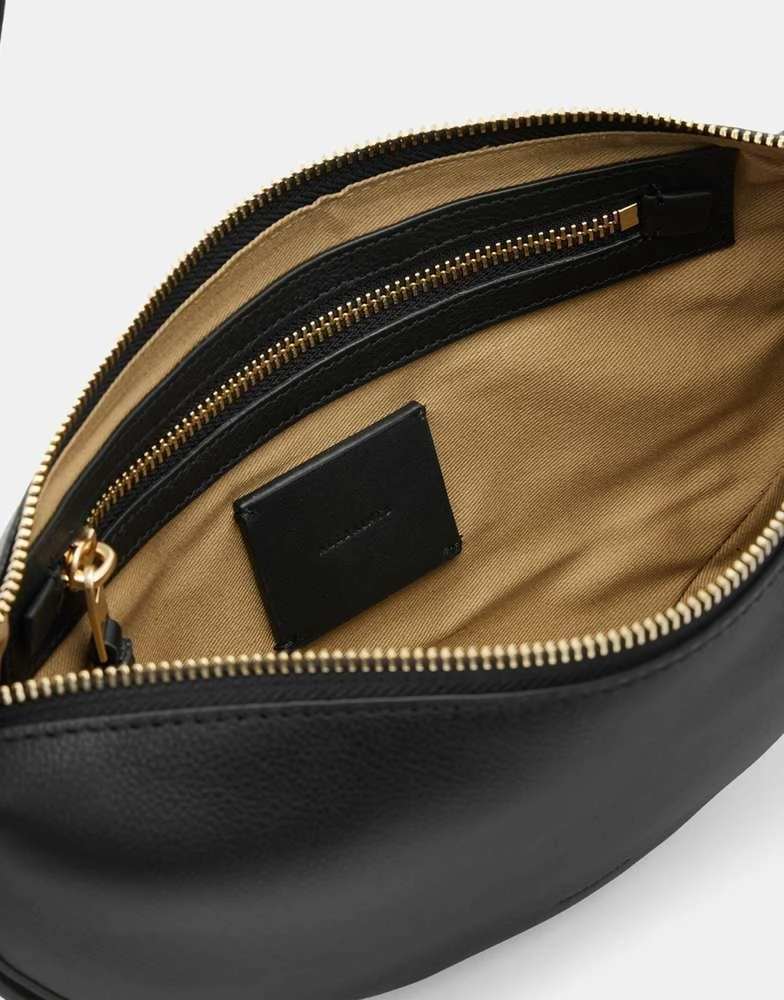 ALL SAINTS AllSaints Half Moon leather crossbody bag in black 4