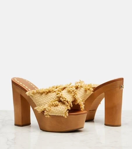 Dolce
Gabbana Raffia-effect platform mules 5