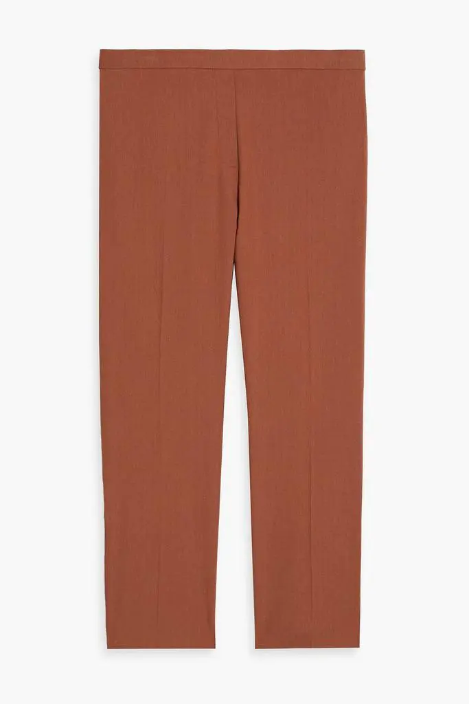 Theory Treeca cropped linen-blend slim-leg pants