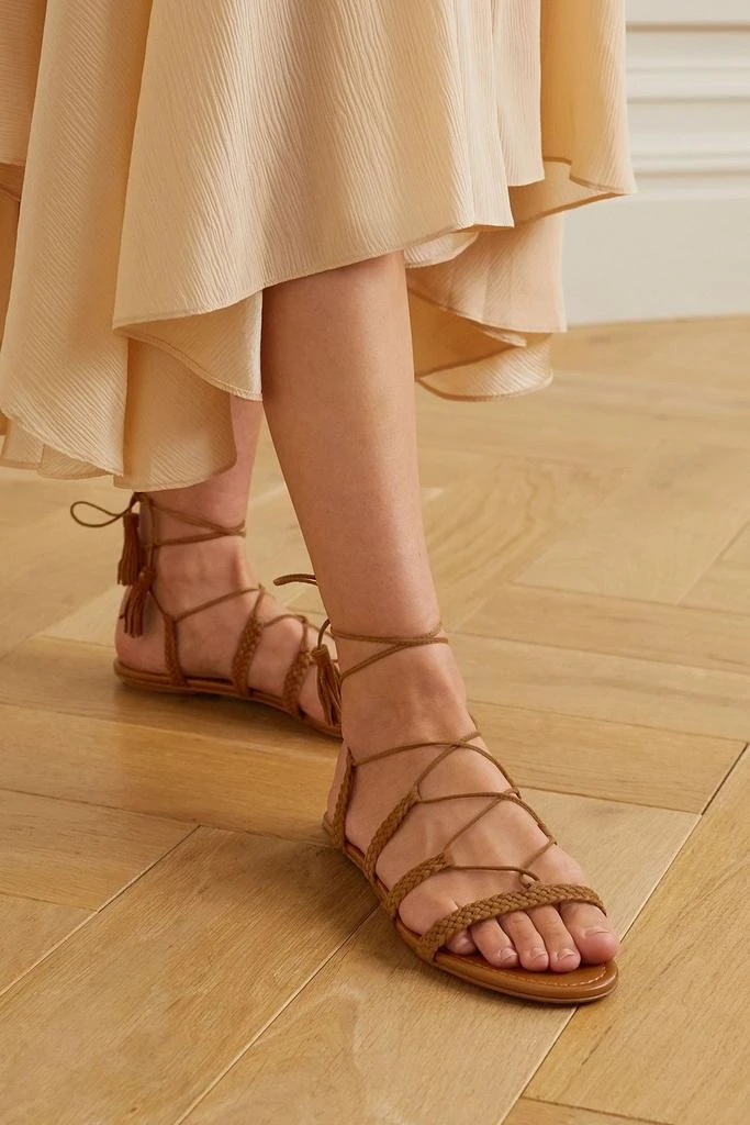 Aquazzura Stromboli braided suede sandals 2
