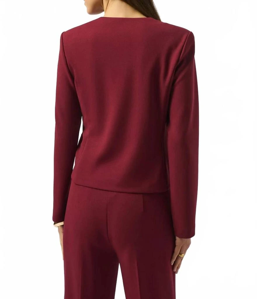 JOSEPH RIBKOFF Formal Round Neck Blazer In Merlot 3