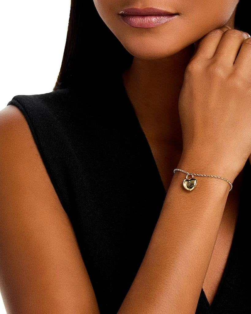 Bloomingdale
s Fine Collection Puffed Heart Lock Charm Bracelet in 14K Yellow Gold 2