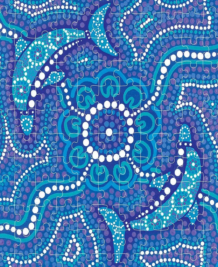 Mindbogglers Artisan 500-Piece Saltwater People Steven Bekue For Adults Deluxe 24 x 18 intricate Puzzles Hobbies Aboriginal Art Traditional Dot Paintings Jigsaw Puzzle Set 8