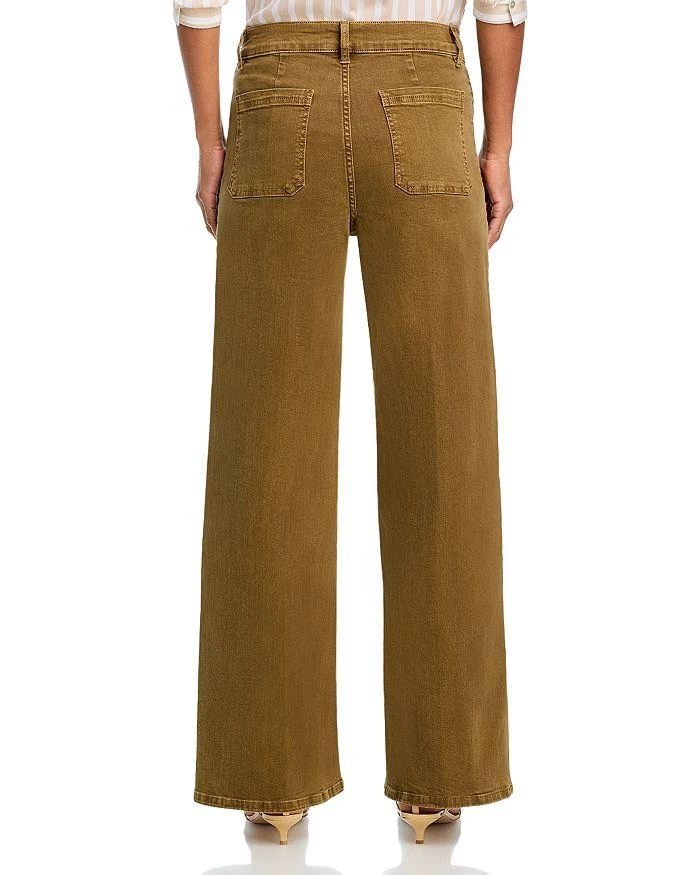 FRAME Le Slim High Rise Palazzo Jeans in Khaki Green 3