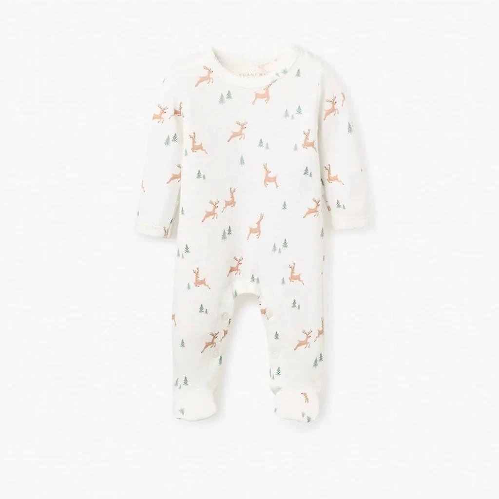 Elegant Baby Kids
 Organic Footed Jumpsuit In Reindeer Print 1