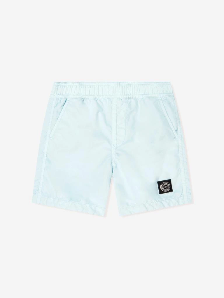 Stone Island Junior Stone Island Boys Compass Logo Swim Shorts in Blue