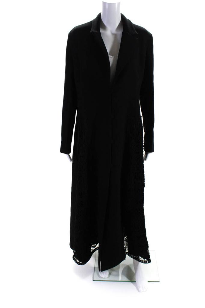 Sandra Mansour Womens Blazer Midi Dress with Crochet Gaudet  Black