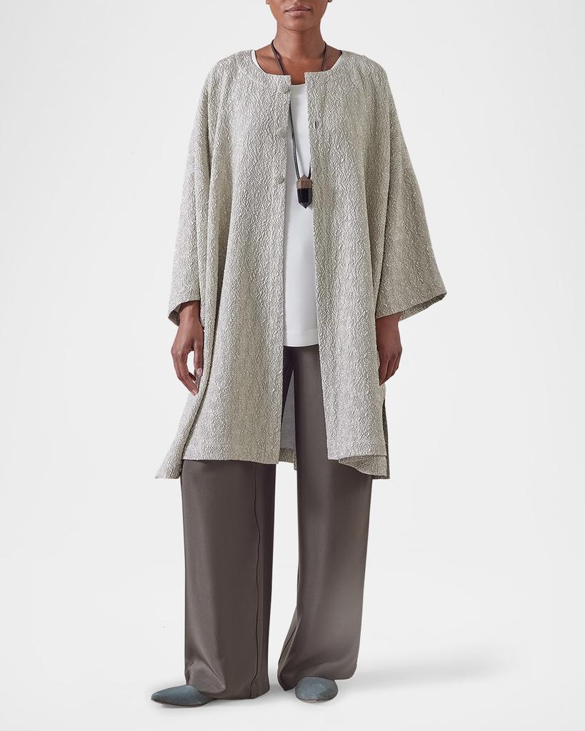 Eskandar Round-Neck Chinese Jacket (Very Long Length)