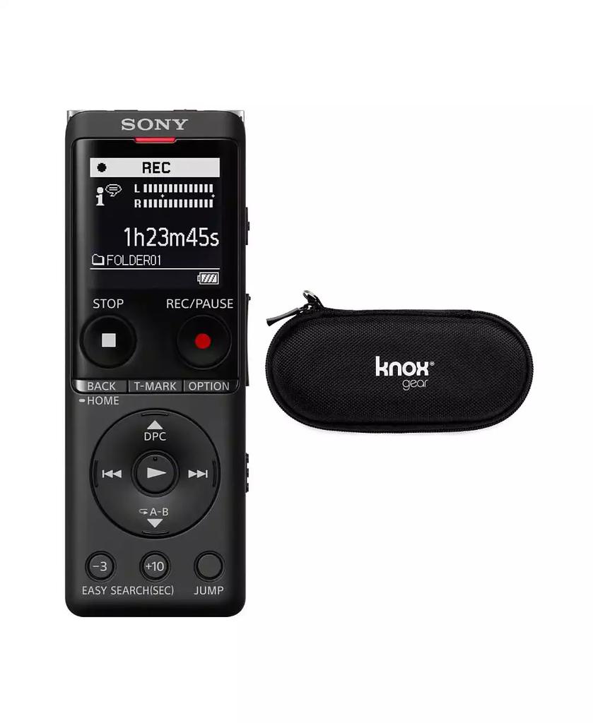 SONY Slim Design Digital Voice Recorder with Knox Gear Case Bundle