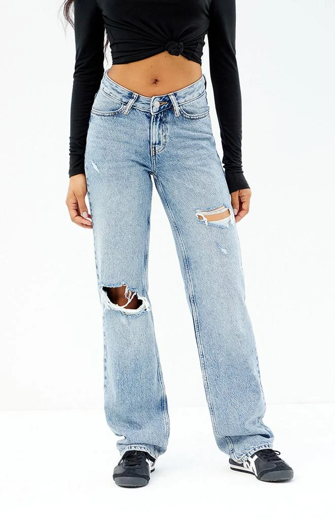 PacSun Medium Indigo Ripped V Dip '90s Boyfriend Jeans 2