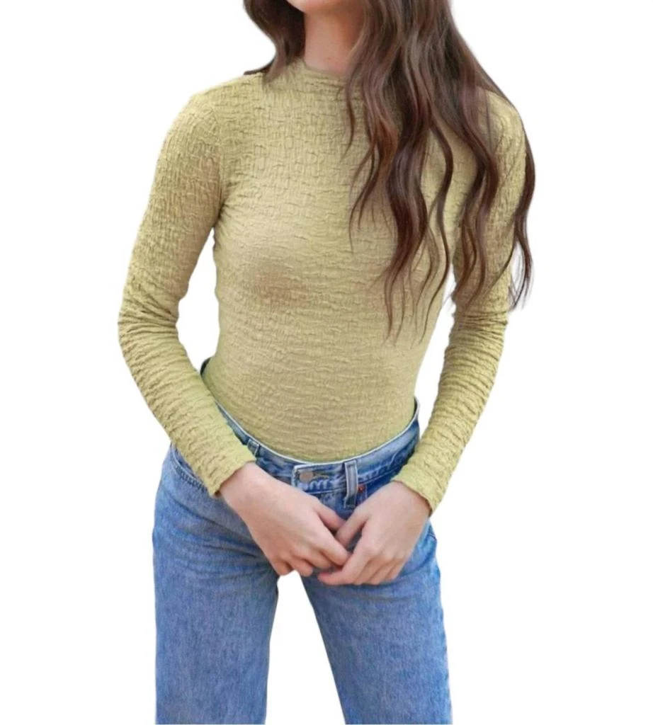 ASTR Textured Long Sleeve Bodysuit 1